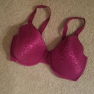Olga dark red, lightly padded bra